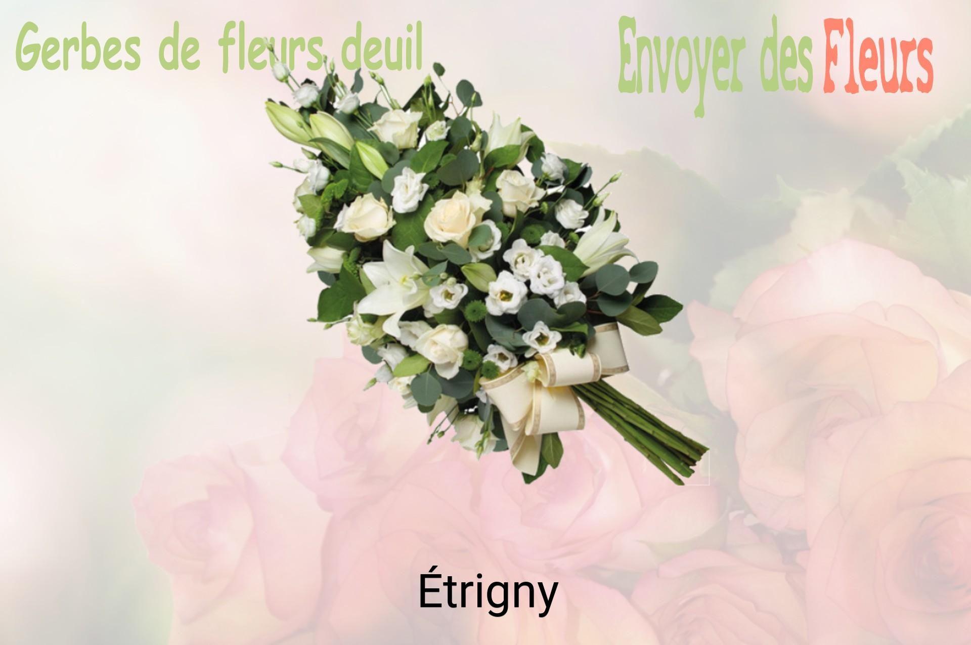 Gerbe de fleurs de deuil livrée à Étrigny